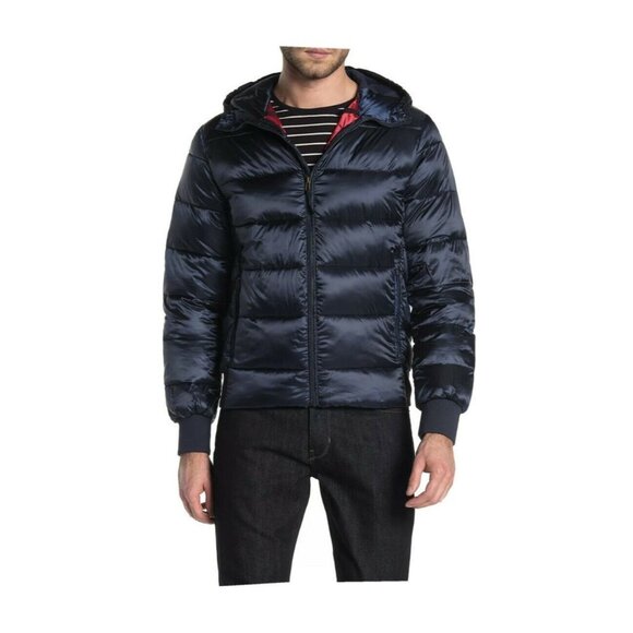 Slate & Stone Hooded Navy Down Jacket Size‎ L - Picture 1 of 12